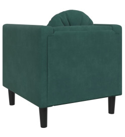 Fauteuil avec coussin vert foncé velours