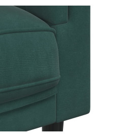 Fauteuil avec coussin vert foncé velours