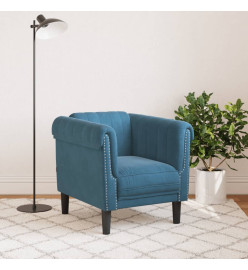 Fauteuil bleu velours