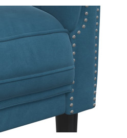 Fauteuil bleu velours