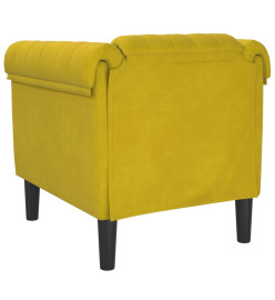 Fauteuil jaune velours