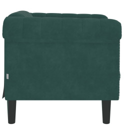 Fauteuil vert foncé velours