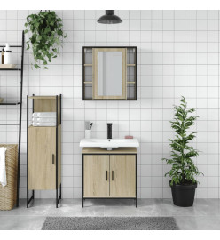 Ensemble d'armoires de salle de bain 3 pcs chêne sonoma