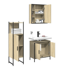 Ensemble d'armoires de salle de bain 3 pcs chêne sonoma