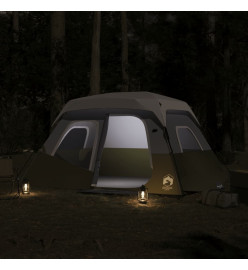 Tente de camping avec lumière LED vert 344x282x212 cm