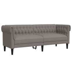 Canapé Chesterfield 3 places taupe tissu