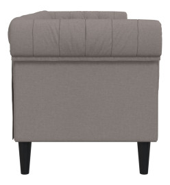 Canapé Chesterfield 3 places taupe tissu