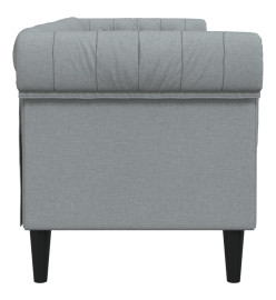 Canapé Chesterfield 3 places gris clair tissu