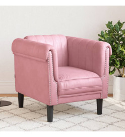 Fauteuil rose velours