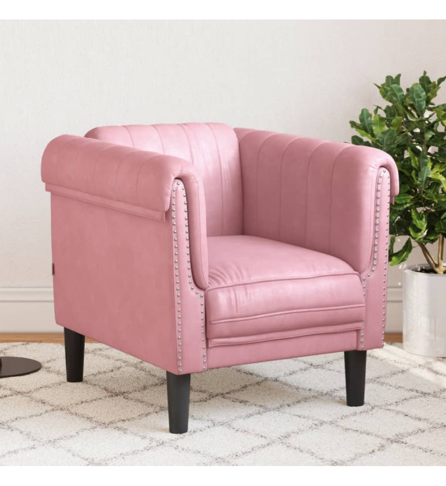 Fauteuil rose velours