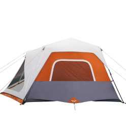 Tente de camping avec lumière LED gris et orange 443x437x229 cm