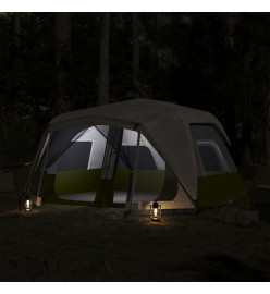 Tente de camping avec lumière LED vert 443x437x229 cm