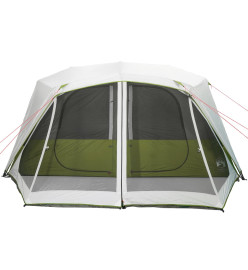 Tente de camping avec lumière LED vert 443x437x229 cm