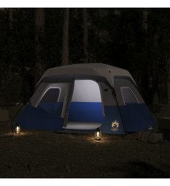 Tente de camping avec lumière LED bleu 344x282x212 cm