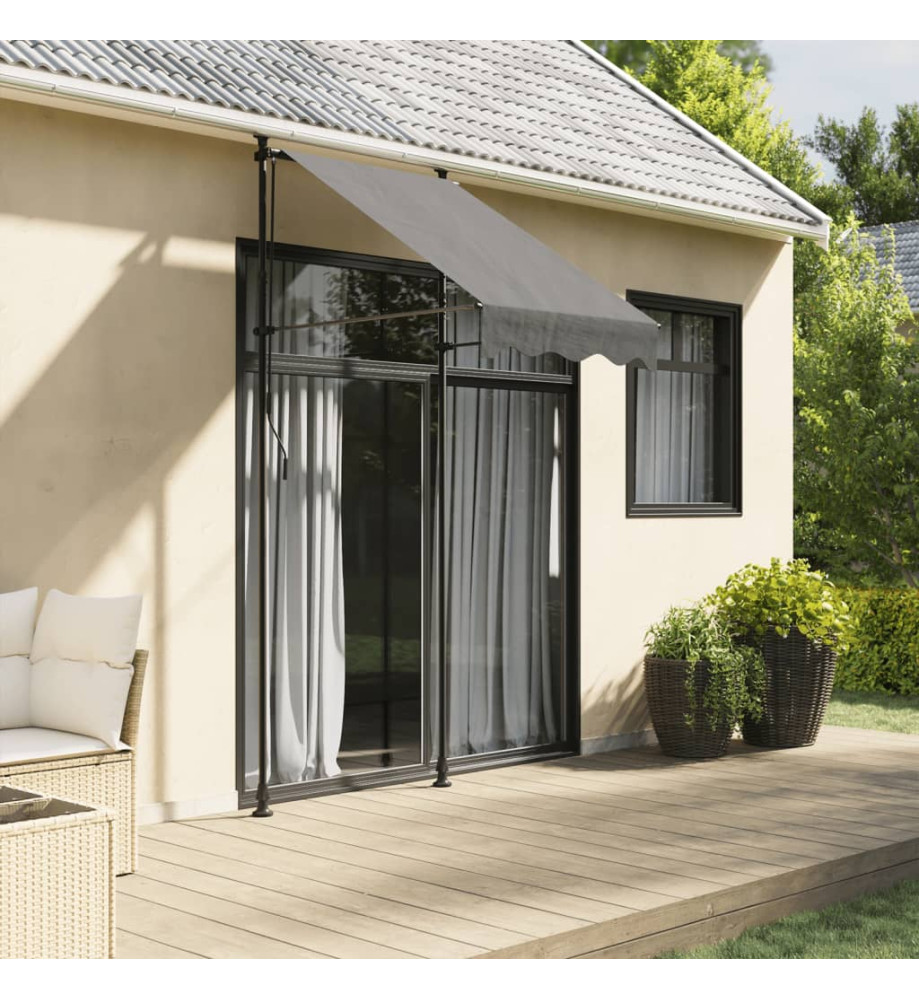 Auvent rétractable anthracite 100x150 m tissu et acier Auvent rétractable anthracite 100x150 m tissu et acier
