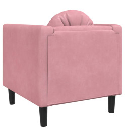 Fauteuil avec coussin rose velours