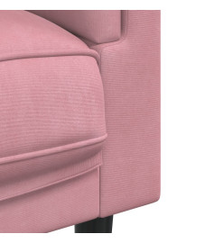 Fauteuil avec coussin rose velours