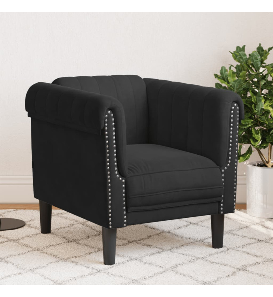 Fauteuil noir velours