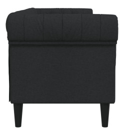 Canapé Chesterfield 3 places noir tissu