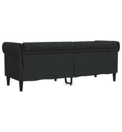 Canapé Chesterfield 3 places noir tissu