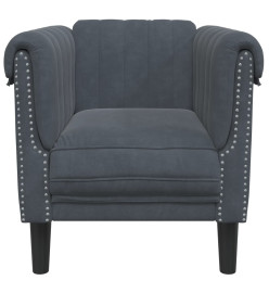 Fauteuil gris foncé velours