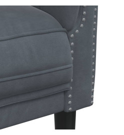 Fauteuil gris foncé velours