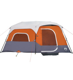 Tente de camping avec lumière LED gris et orange 441x288x217 cm