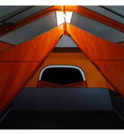 Tente de camping avec lumière LED gris et orange 441x288x217 cm