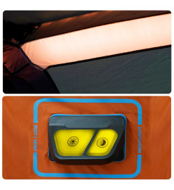 Tente de camping avec lumière LED gris et orange 441x288x217 cm