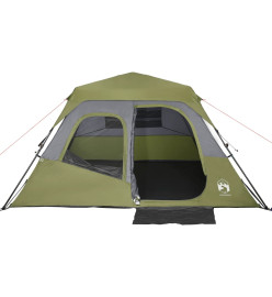 Tente de camping 6 personnes vert 344x282x192 cm