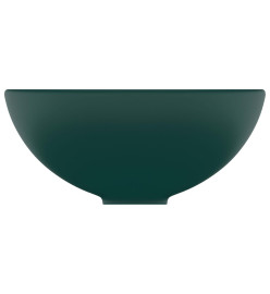 Lavabo rond de salle de bain Vert foncé mat 32,5x14cm Céramique