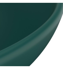 Lavabo rond de salle de bain Vert foncé mat 32,5x14cm Céramique