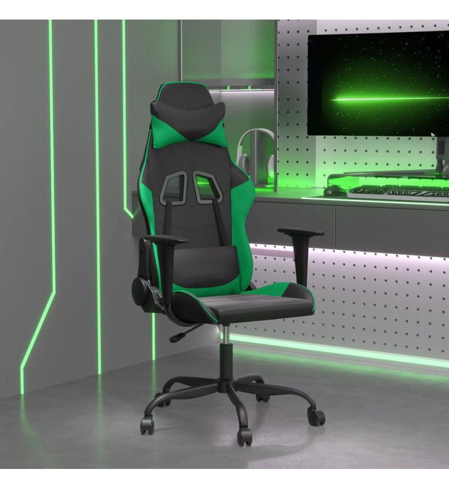 Chaise de jeu de massage Noir et vert Similicuir Chaise de jeu de massage Noir et vert Similicuir