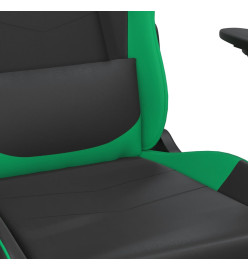 Chaise de jeu de massage Noir et vert Similicuir