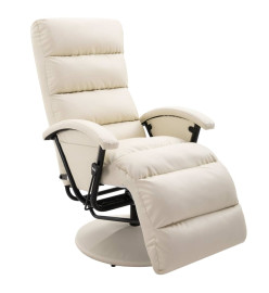 Fauteuil inclinable TV Crème Similicuir