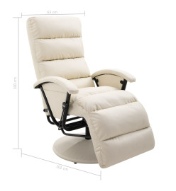 Fauteuil inclinable TV Crème Similicuir