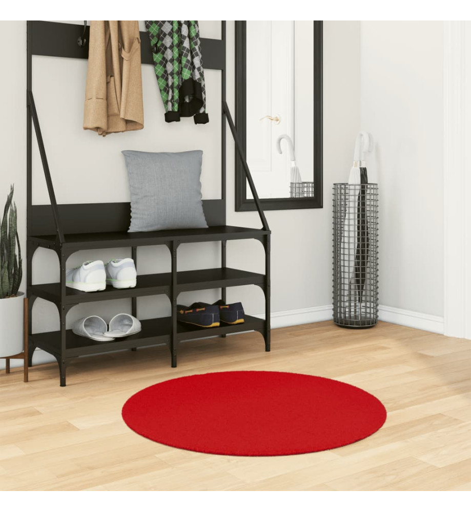 Tapis OVIEDO à poils courts rouge Ø 80 cm Tapis OVIEDO à poils courts rouge Ø 80 cm
