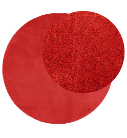 Tapis OVIEDO à poils courts rouge Ø 80 cm