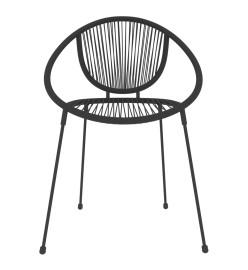 Ensemble de salle à manger de jardin 9 pcs Noir