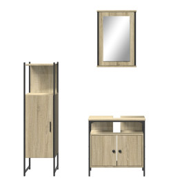 Ensemble de meubles de salle de bain 3 pcs chêne sonoma