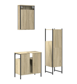 Ensemble de meubles de salle de bain 3 pcs chêne sonoma