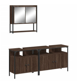 Ensemble de meubles de salle de bain 3 pcs Chêne marron