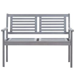 Banc de jardin 2 places avec coussin 120 cm Gris Eucalyptus