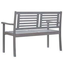 Banc de jardin 2 places avec coussin 120 cm Gris Eucalyptus