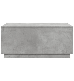 Table basse avec lumières LED gris béton 90x50x40 cm