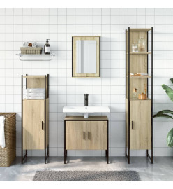 Ensemble de meubles de salle de bain 4 pcs chêne sonoma