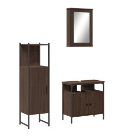 Ensemble de meubles de salle de bain 3 pcs Chêne marron