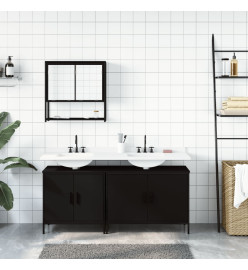 Ensemble de meubles salle de bain 3 pcs noir bois d'ingénierie