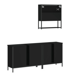 Ensemble de meubles salle de bain 3 pcs noir bois d'ingénierie