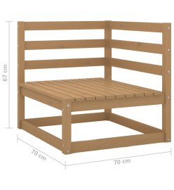 Canapé d'angle de jardin Marron miel Bois de pin massif